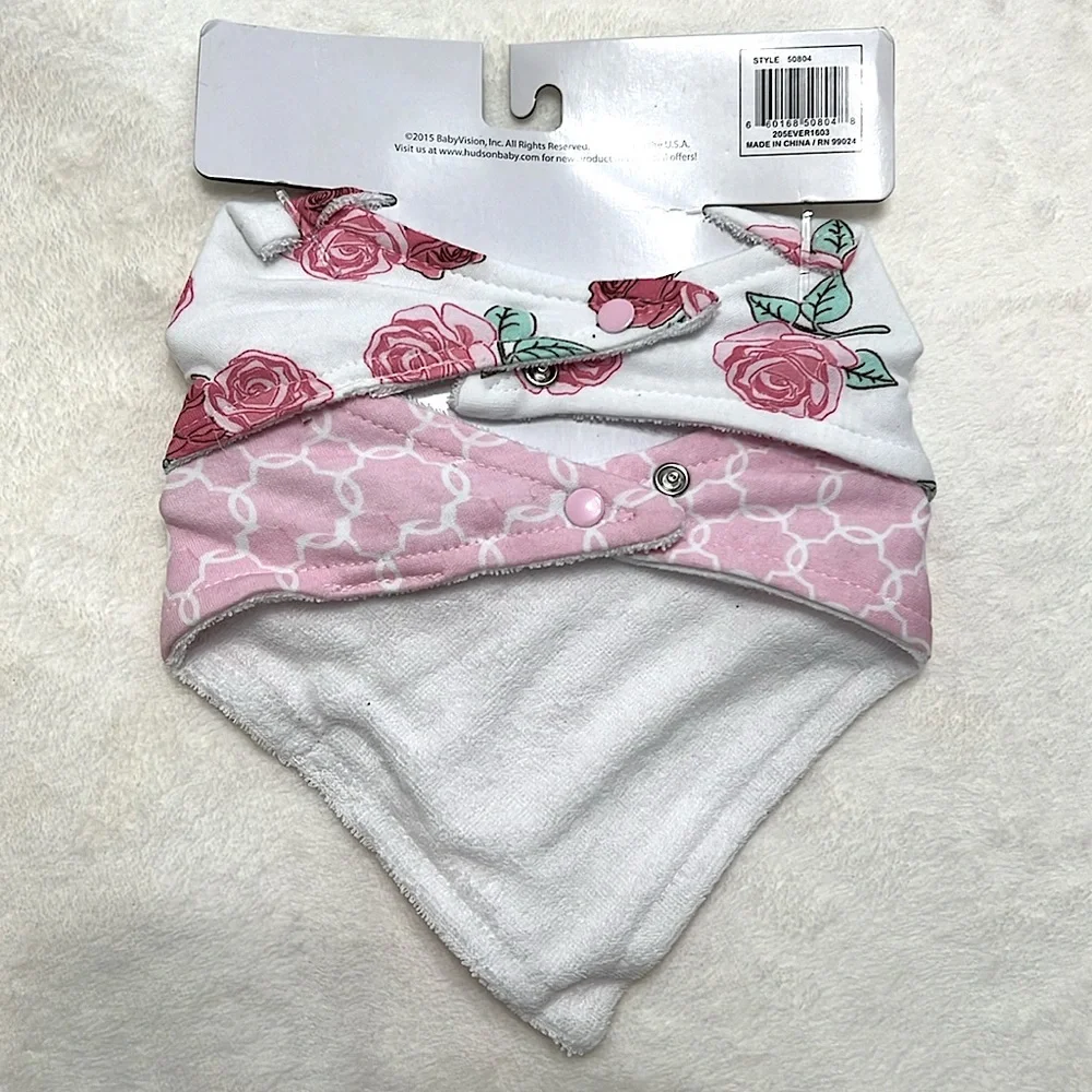 NWT two bandana bib with terry cloth backing